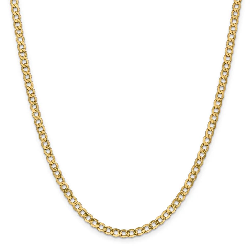 Semi-Solid Curb Link Chain in 14K Yellow Gold, 24" – Image 1 of 1
