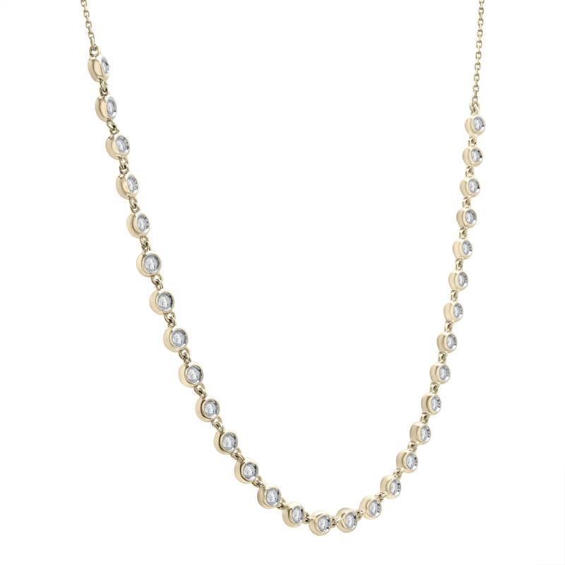 Diamond Bezel Necklace in 10K Yellow Gold &#40;1 ct. tw.&#41; – Image 2 of 4