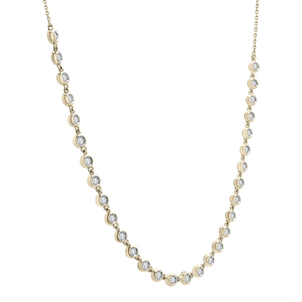 Diamond Bezel Necklace in 10K Yellow Gold (1 ct. tw.) – Image 2 of 4