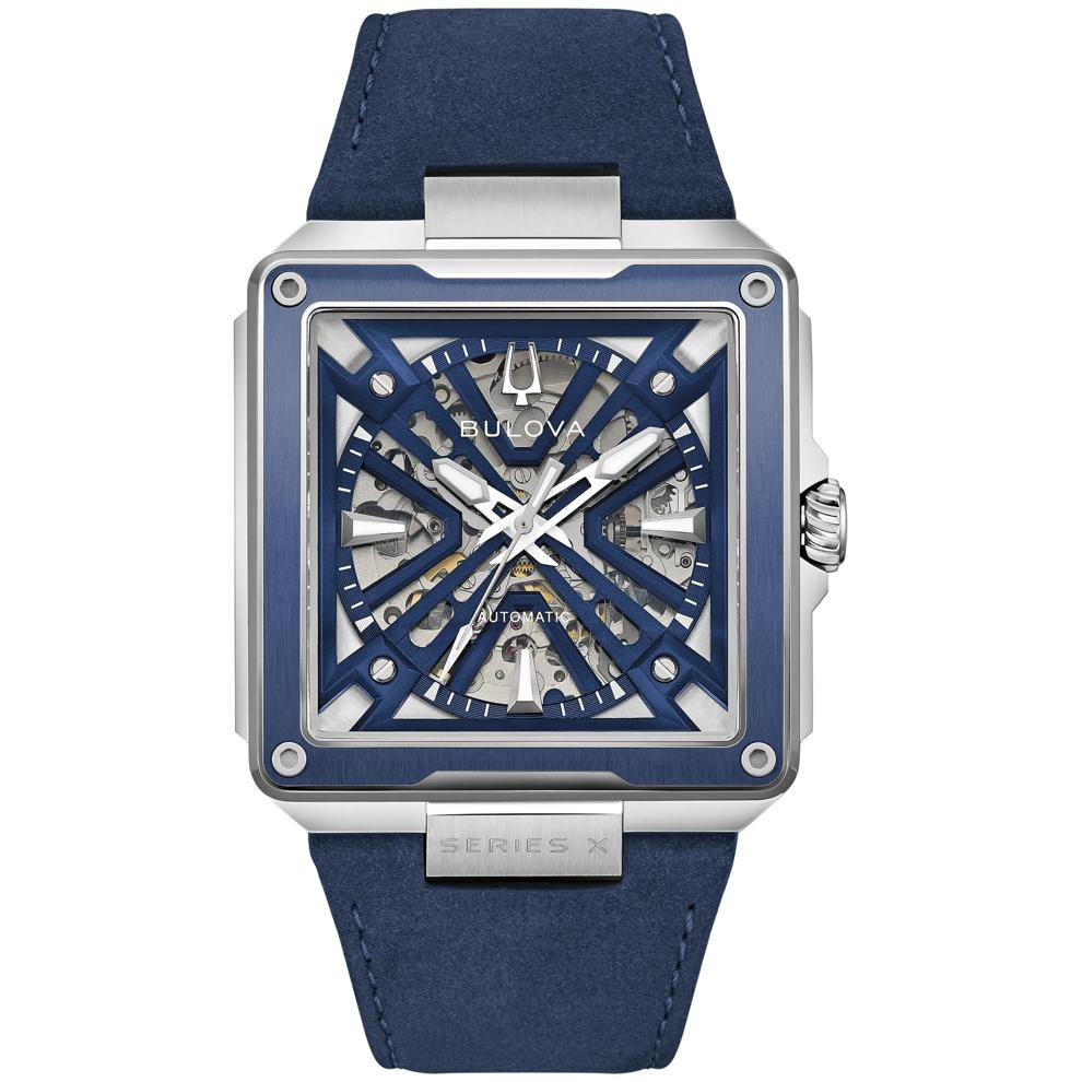 Men's Series X Watch in Blue Suede Leather – Image 1 of 3