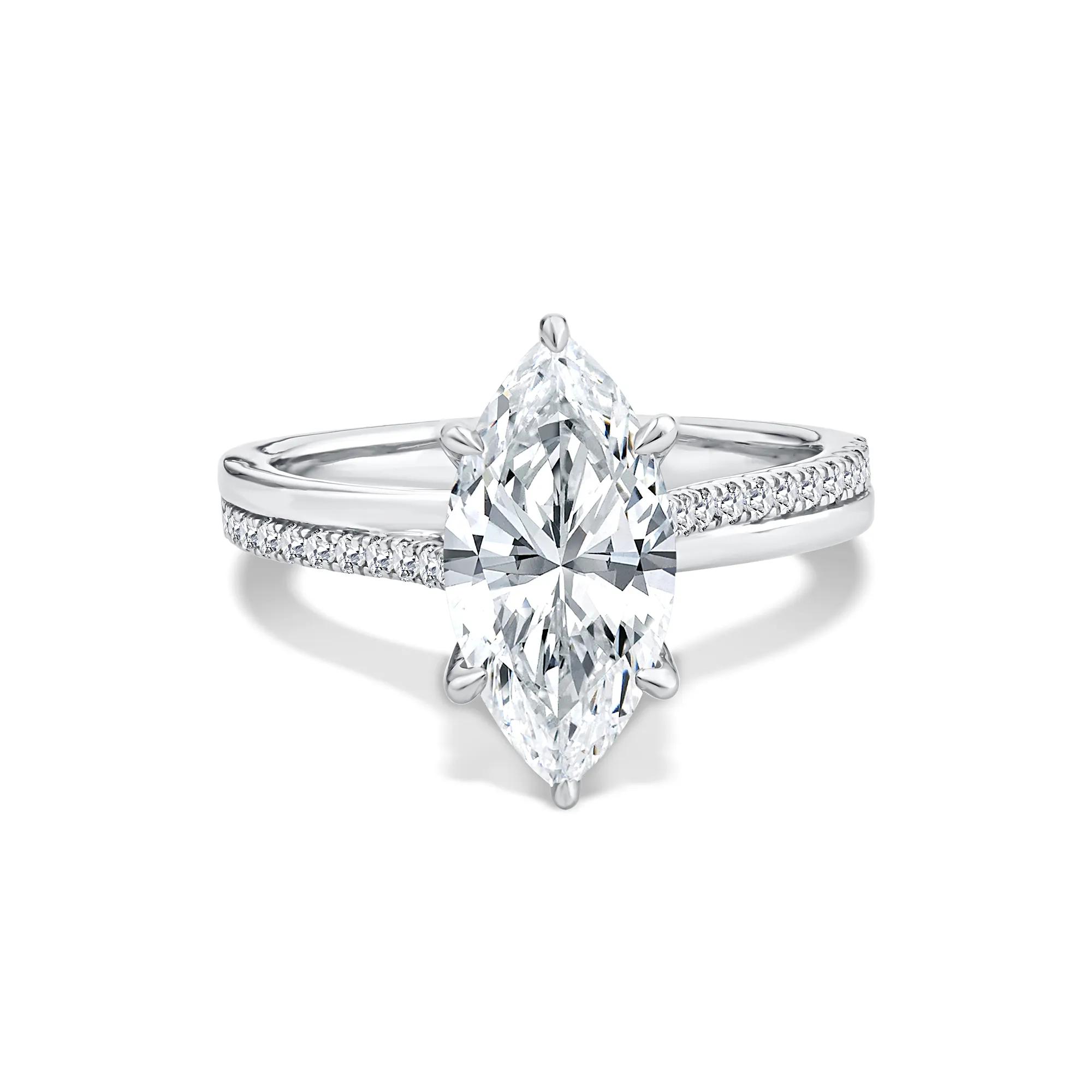 Lab Grown Diamond Marquise Engagement Ring in Platinum