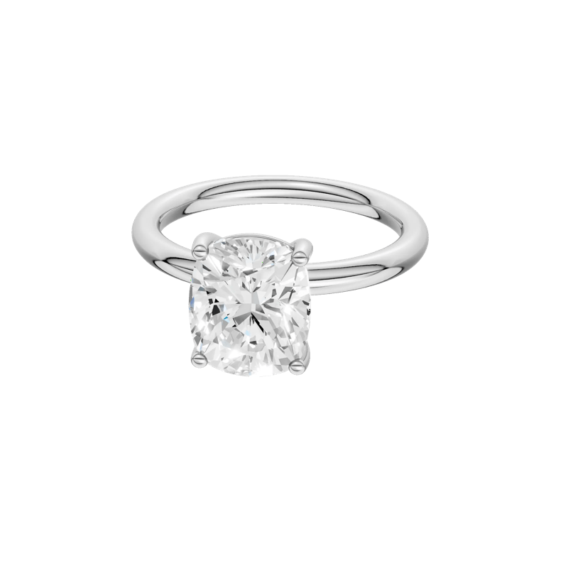 Lab Grown Diamond Elongated Cushion Solitaire Engagement Ring in 14K White Gold &#40;3 ct.&#41; – Image 2 of 5