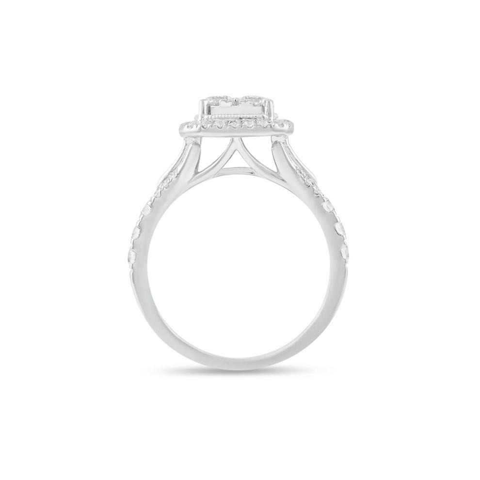 Diamond Halo Composite Engagement Ring in 10K White Gold (1 ct. tw.) – Image 2 of 4