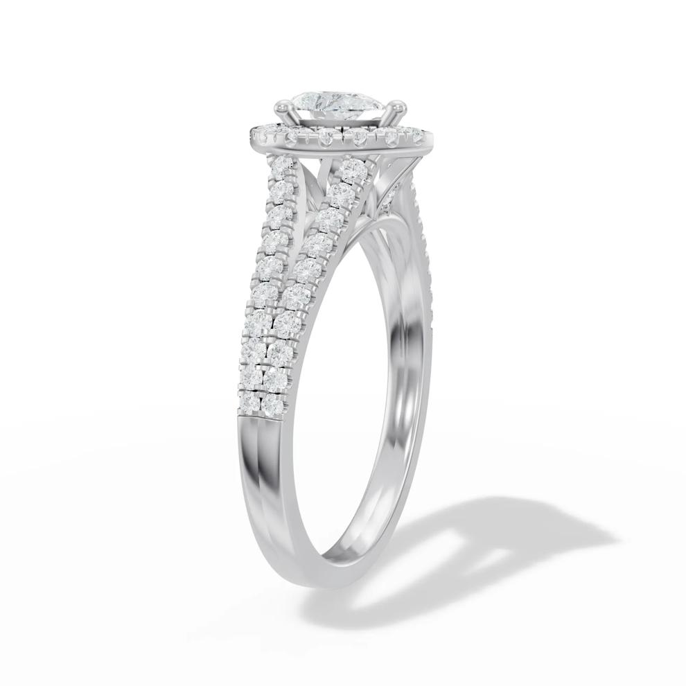 Diamond Pear-Shaped Center Halo Engagement Ring in 10K White Gold (7/8 ct. tw.) – Image 3 of 4