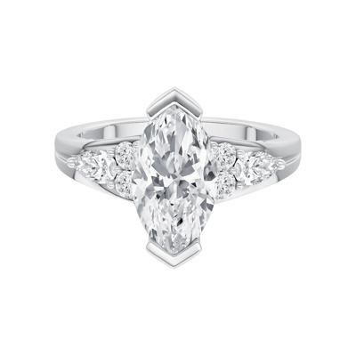 Lab Grown Diamond Marquise Center Engagement Ring in 14K Gold