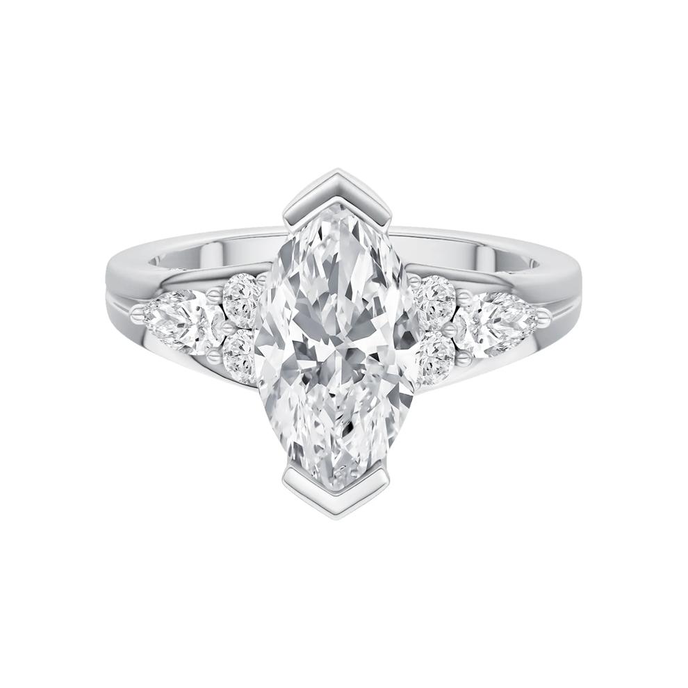 Lab Grown Diamond Marquise Center Engagement Ring in 14K White Gold (2 1/2 ct. tw.) – Image 1 of 5
