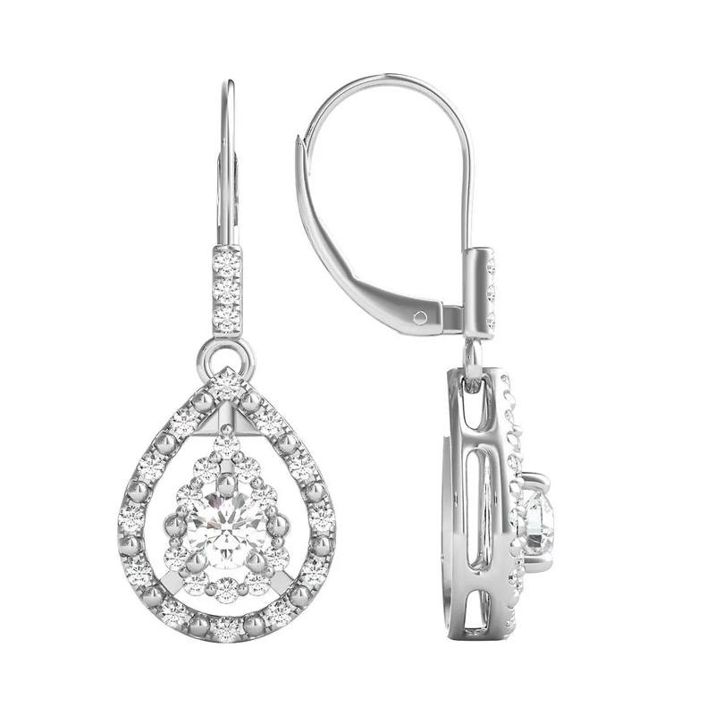 1/3 ct. tw. Diamond Dangle Earrings in 10K White Gold – Image 2 of 3