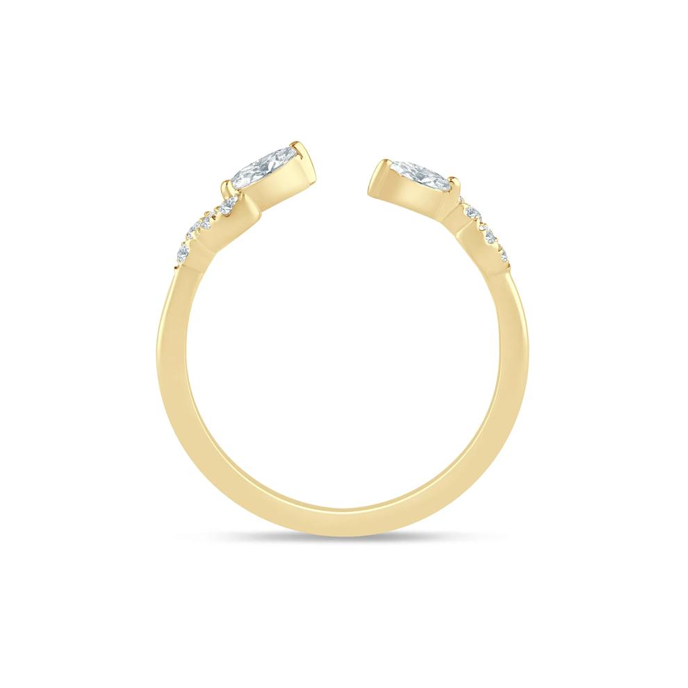 Lab Grown Diamond Floral Open Anniversary Band in 14K Yellow Gold (1/5 ct. tw.) – Image 2 of 3