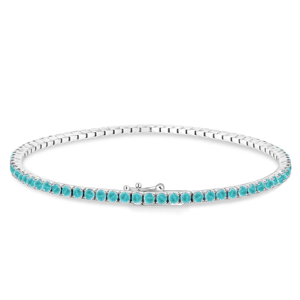 Lab-Created Green Paraiba Tourmaline Stack Bracelet in Sterling Silver, 7" – Image 2 of 2