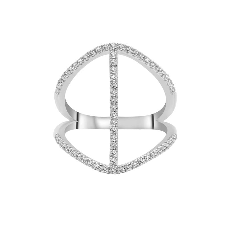 Diamond Open Bar Ring in 10K White Gold &#40;1/3 ct. tw.&#41; – Image 1 of 5