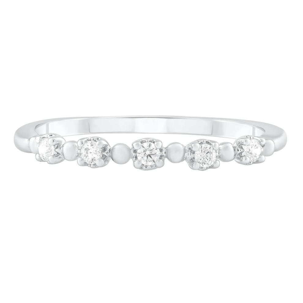 Diamond Stack Band in 10K White Gold (1/10 ct. tw.) – Image 1 of 3