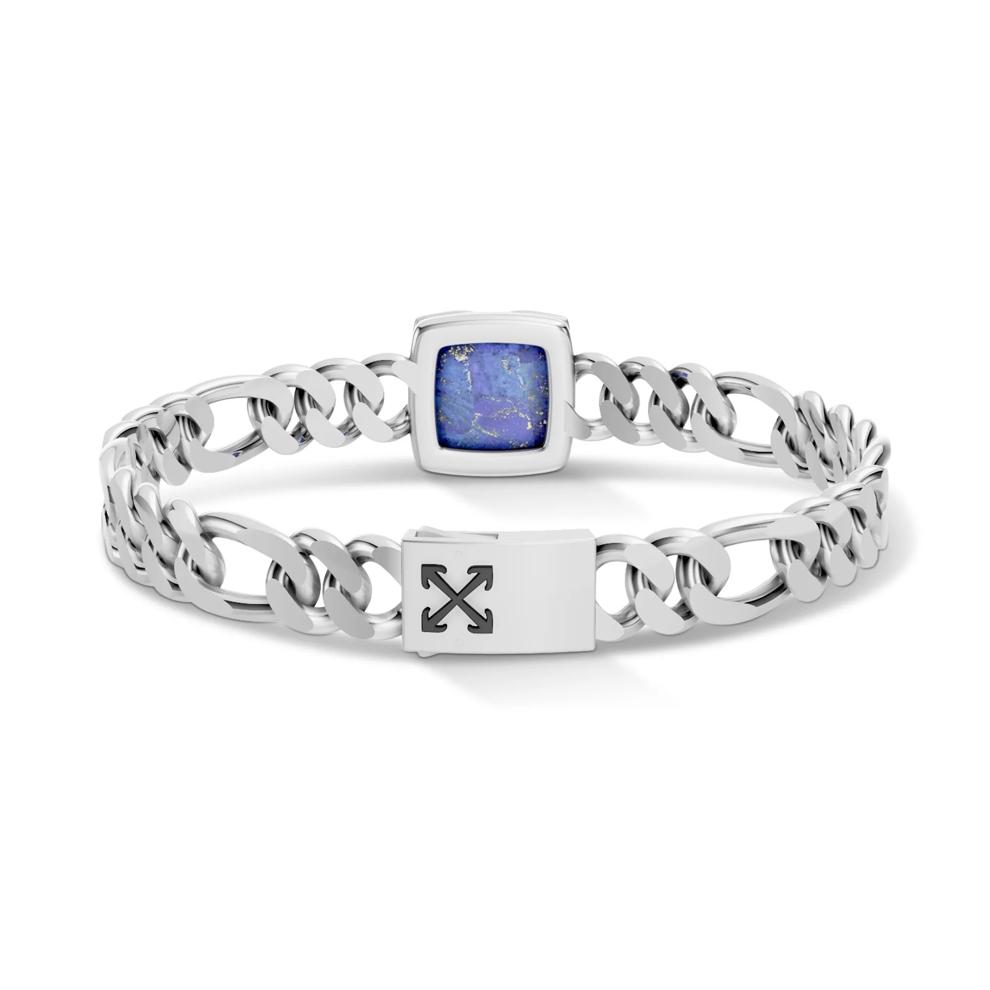 Men's Arrow Design Lapis Bracelet in Sterling Silver, 8" – Image 2 of 2