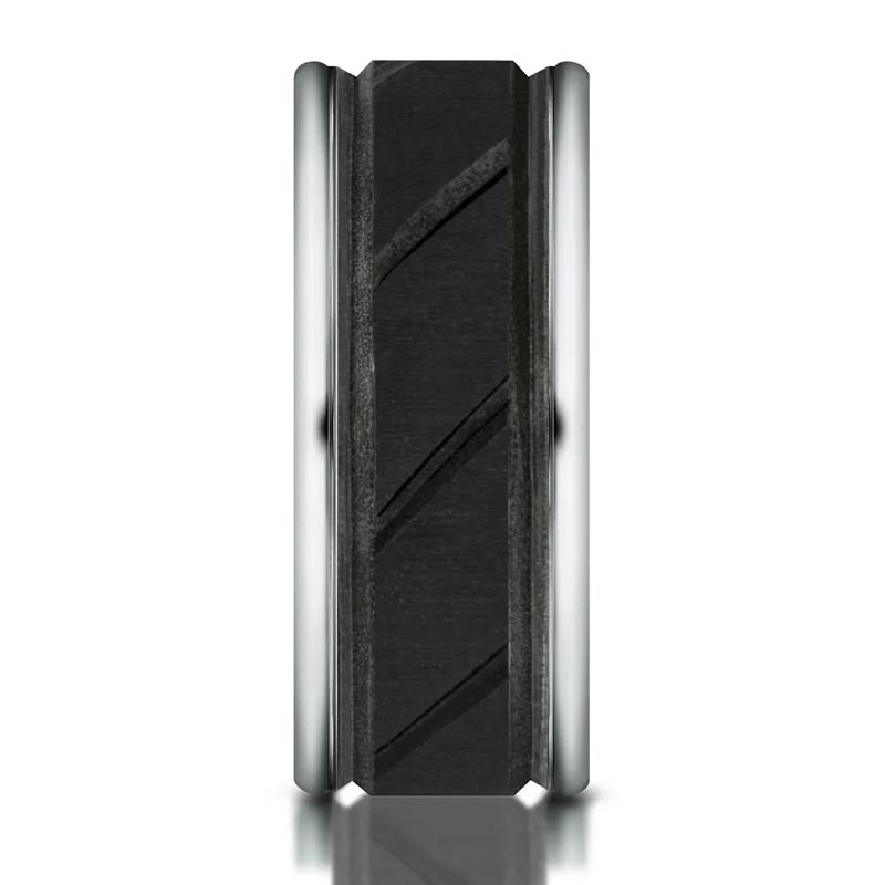 Men&rsquo;s Black Ion-Plated Cobalt Wedding Band, 8MM – Image 3 of 3