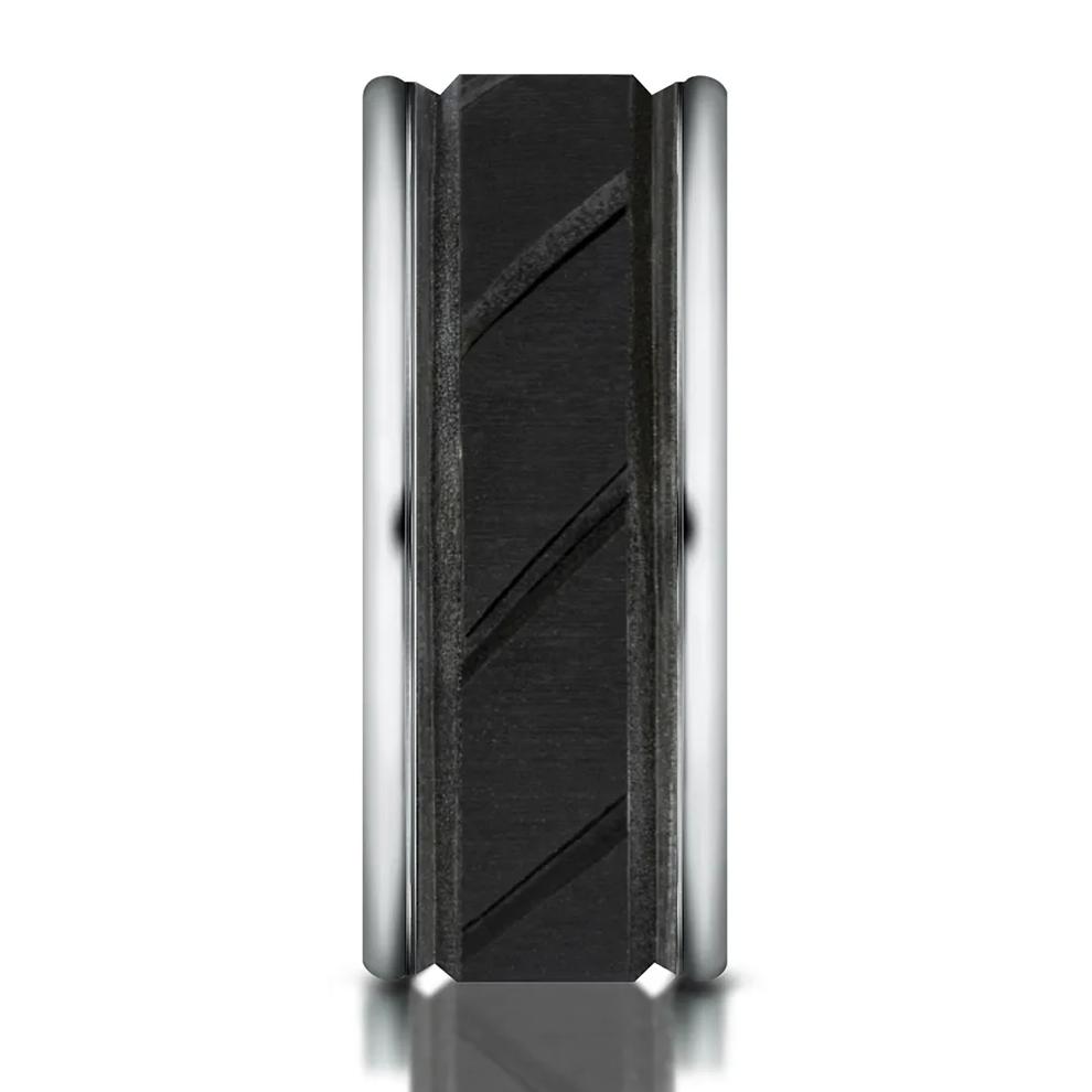 Men&rsquo;s Black Ion-Plated Cobalt Wedding Band, 8MM – Image 3 of 3