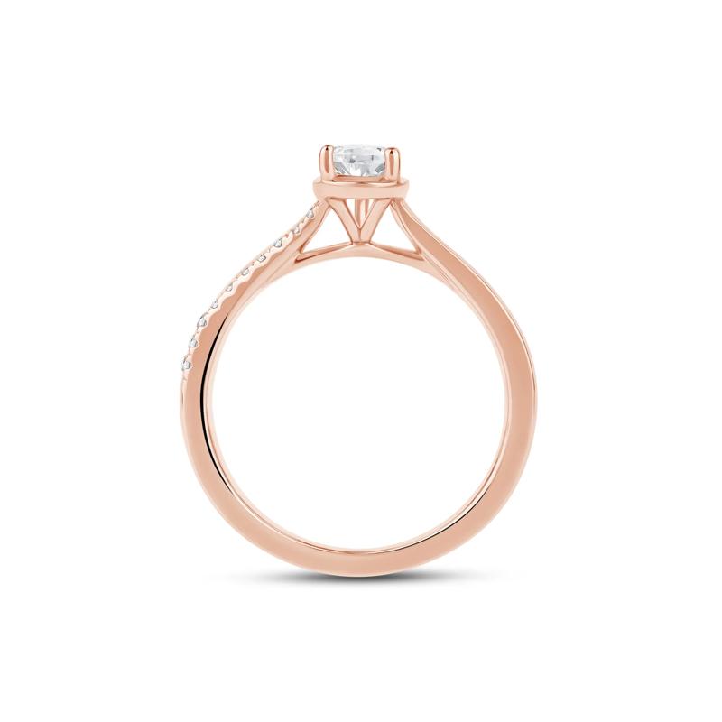 Pear-Shaped Diamond Engagement Ring in 14K Rose Gold &#40;5/8 ct. tw.&#41; – Image 2 of 4