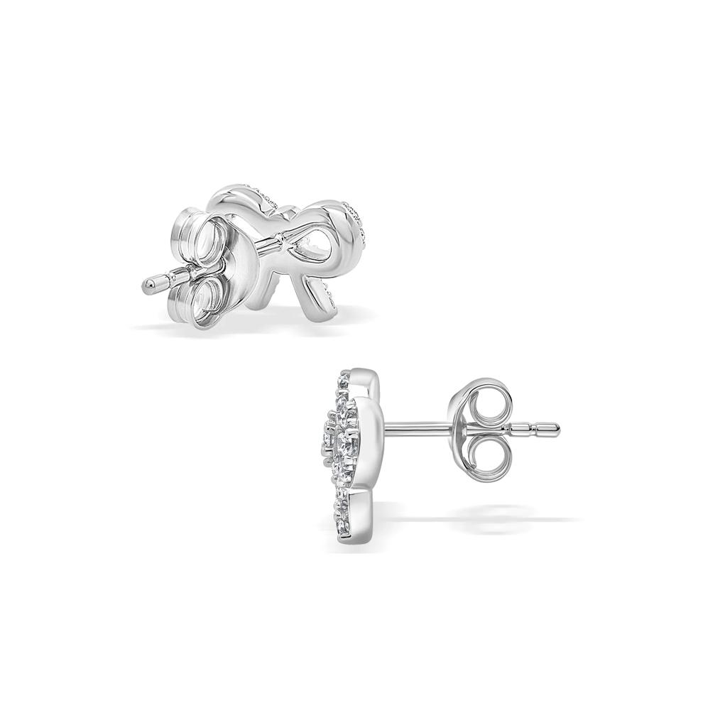 Diamond Bow Stud Earrings in Sterling Silver (1/10 ct. tw.) – Image 2 of 2