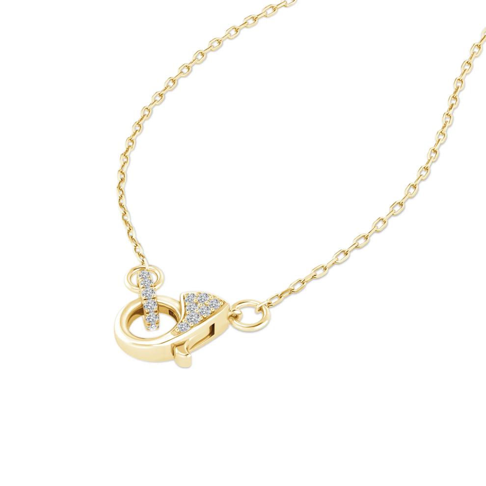 Diamond Lobster Clasp Necklace in 10K Yellow Gold (1/10 ct. tw.) – Image 3 of 3