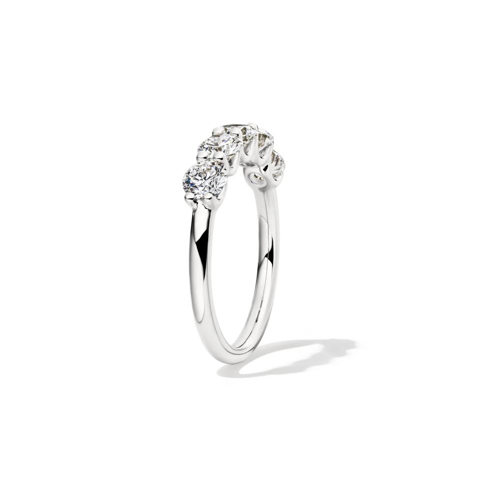 Lab Grown Diamond Five-Stone Round Anniversary Band in 14K White Gold (1 1/2 ct. tw.) – Image 3 of 5