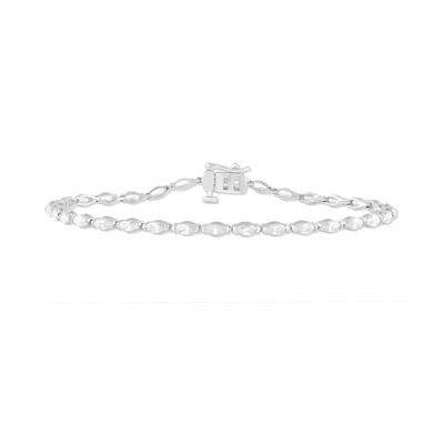 Lab Grown Diamond Marquise Line Bracelet in 10K White Gold (3 ct. tw.)