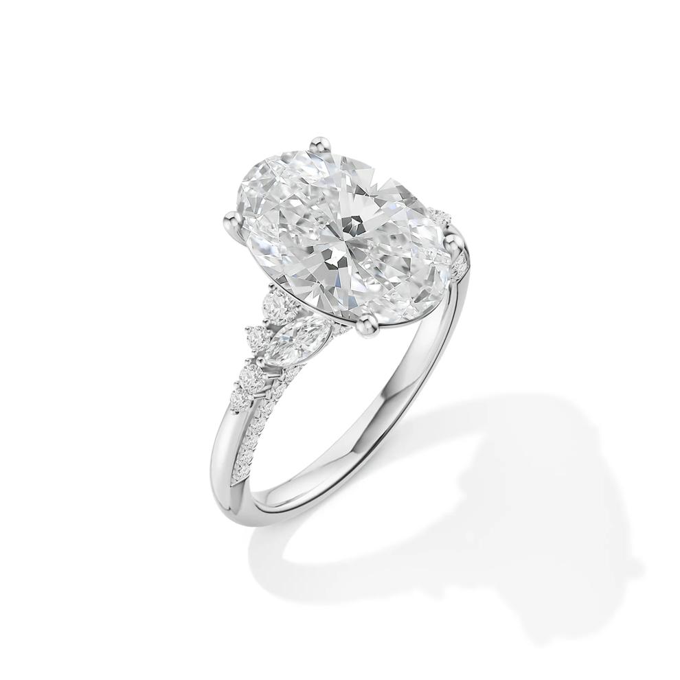 Lab Grown Diamond Oval Center Engagement Ring in 14K White Gold (4 1/2 ct. tw.) – Image 2 of 4
