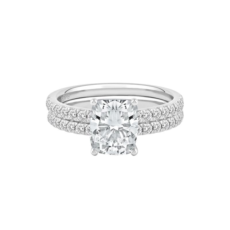 Charlotte Lab Grown Diamond Elongated Cushion-Cut Engagement Ring Set in 14K White Gold &#40;2 3/4 ct. tw.&#41; – Image 1 of 4
