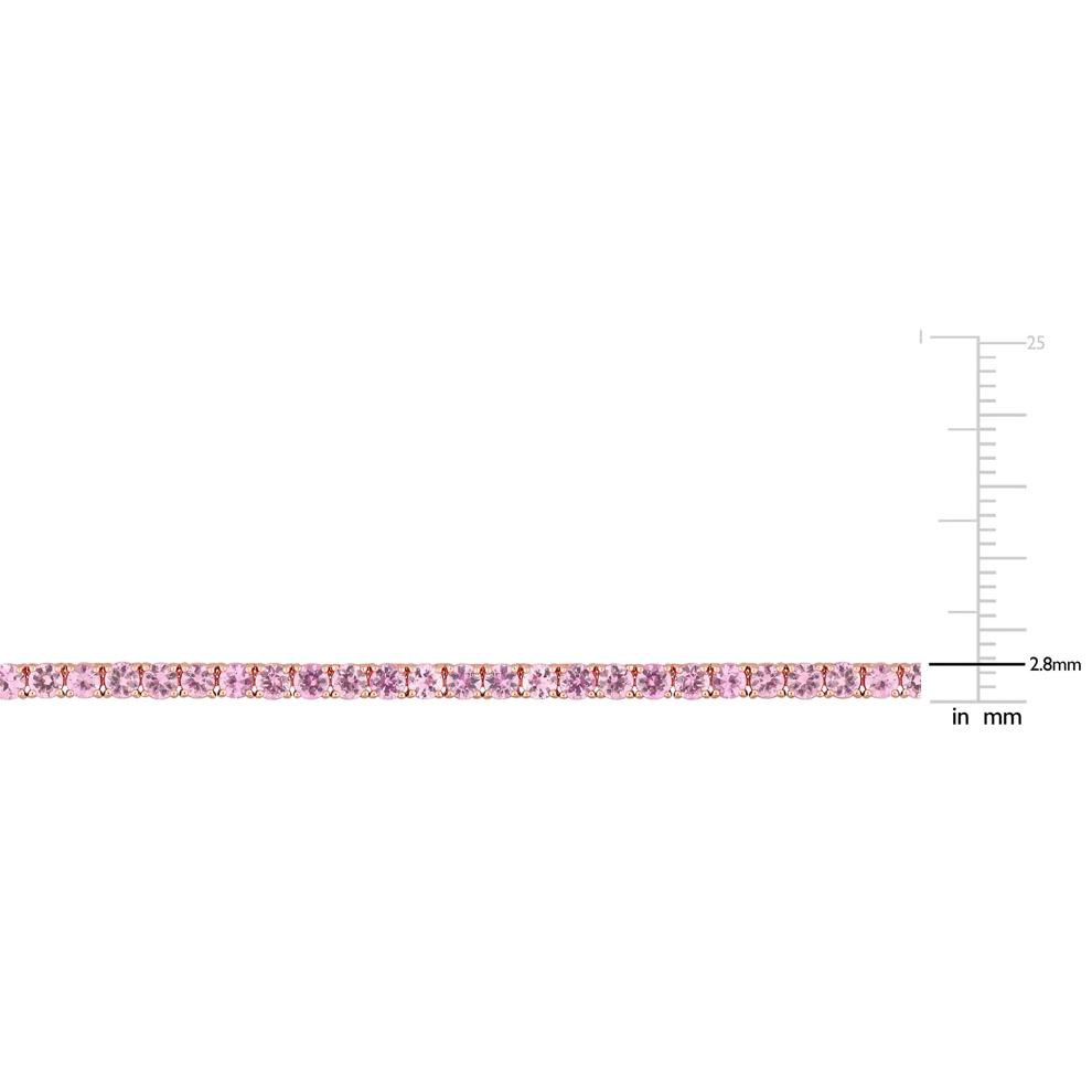 Pink Sapphire Tennis Necklace in 14K Rose Gold – Image 2 of 3