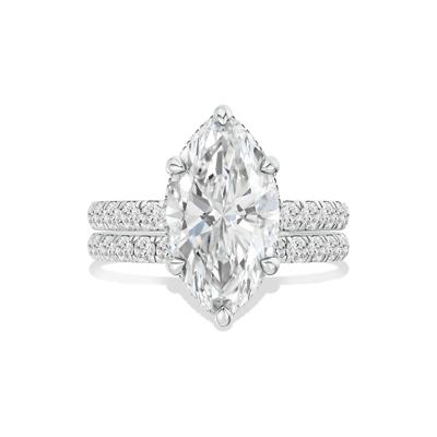 Lab Grown Diamond Marquise Center Bridal Set in 14K White Gold (5 ct. tw.)