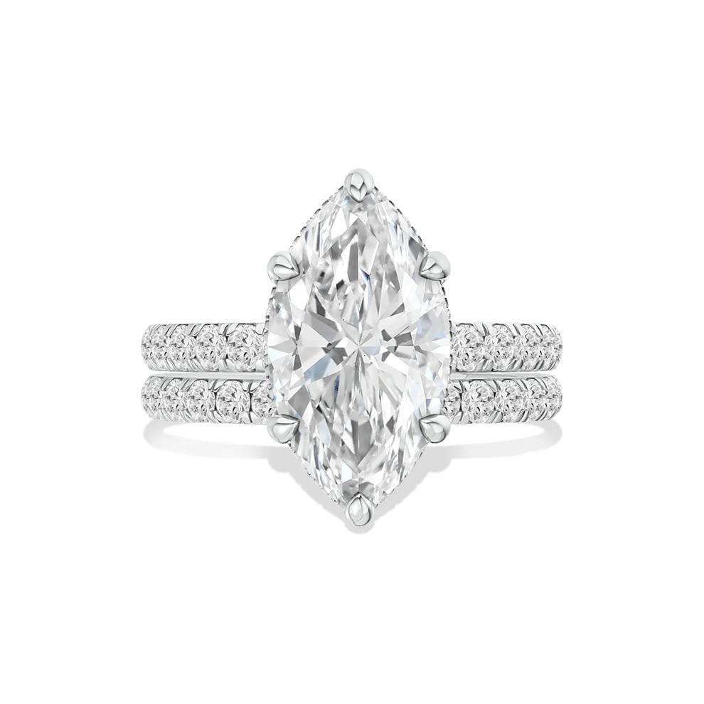 Lab Grown Diamond Marquise Center Bridal Set in 14K White Gold (5 ct. tw.) – Image 1 of 6