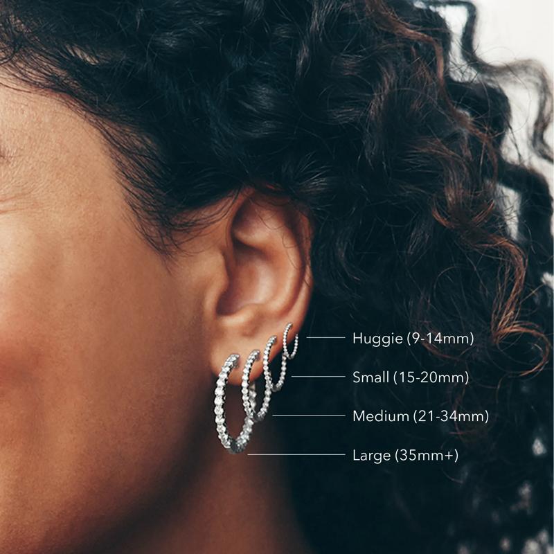 Quilted Hoop Earrings in 14K Yellow Gold, 15MM  – Image 2 of 2