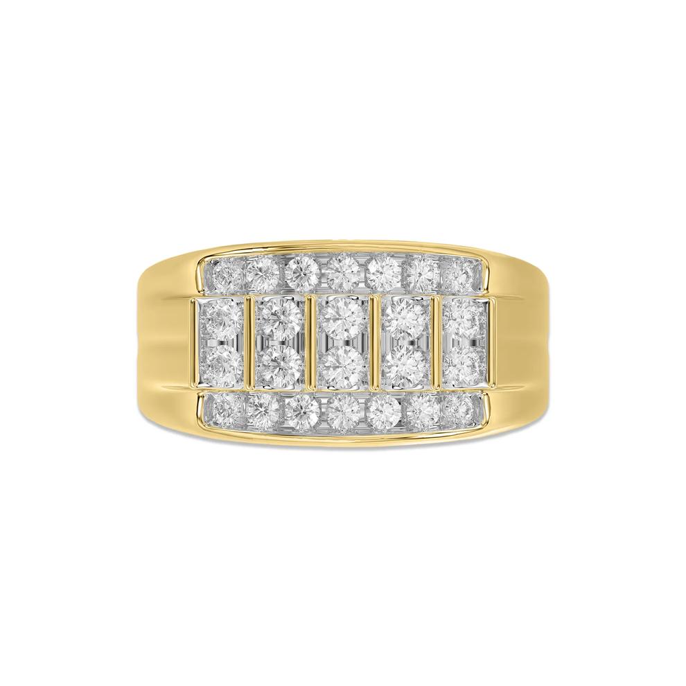Men's Diamond Multi-Row Ring in 10K Yellow Gold (1 ct. tw.) – Image 1 of 4