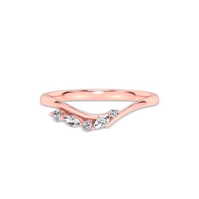 Lab Grown Diamond Offset Contour Band in 14K Rose Gold (1/10 ct. tw.)