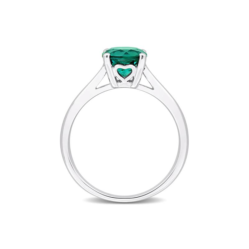 Lab-Created Emerald Ring in Sterling Silver – Image 2 of 7