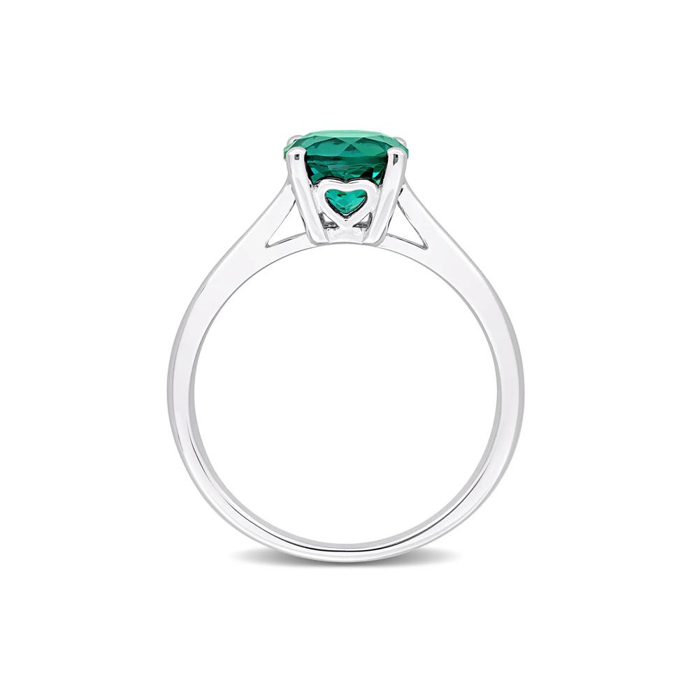 Lab-Created Emerald Ring in Sterling Silver – Image 2 of 7
