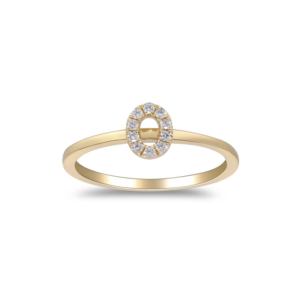 Diamond Accent "O" Initial Ring in 10K Yellow Gold – Image 1 of 5