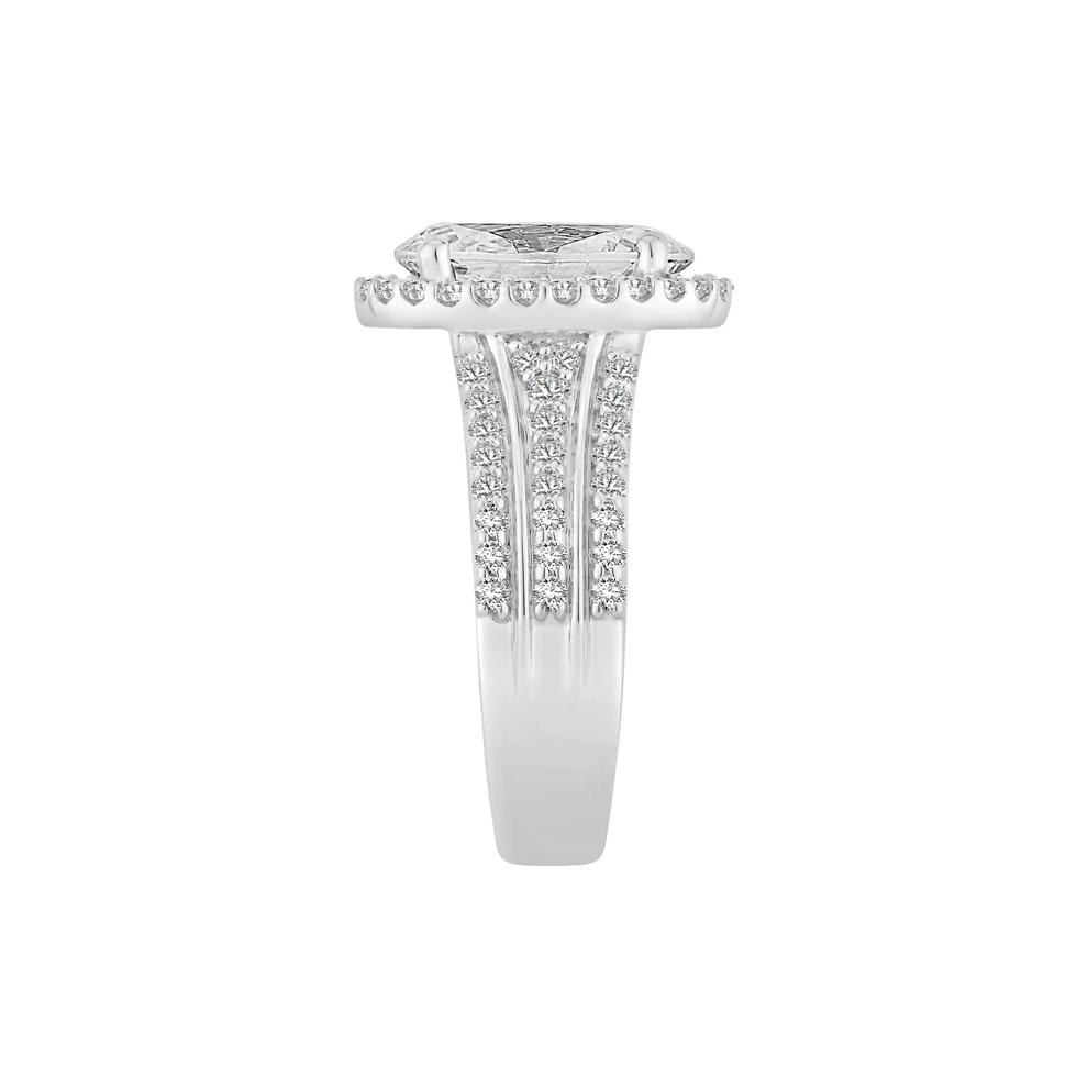 Lab Grown Diamond Oval Halo Engagement Ring in 14K White Gold (4 1/4 ct. tw.) – Image 3 of 4