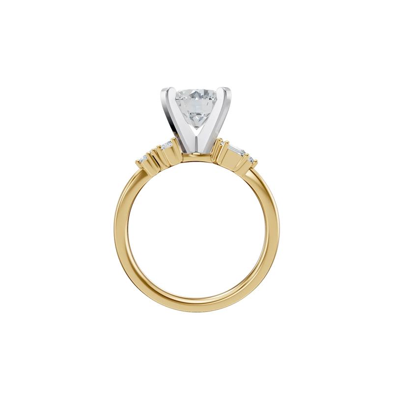 Lab Grown Diamond Semi-Mount Engagement Ring in 14K Yellow and White Gold &#40;1/5 ct. tw.&#41; &#40;Setting Only&#41; – Image 4 of 6