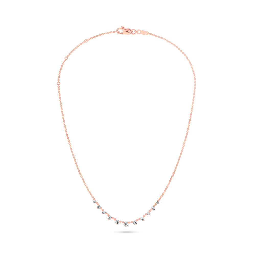 Lab Grown Diamond Front Necklace in 10K Rose Gold (1 ct. tw.) – Image 3 of 4