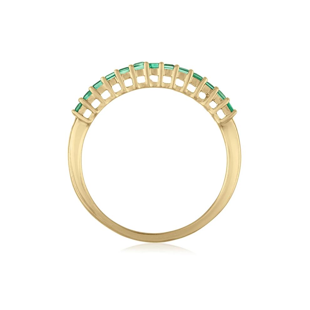 Princess-Cut Emerald Band in 10K Yellow Gold – Image 2 of 3