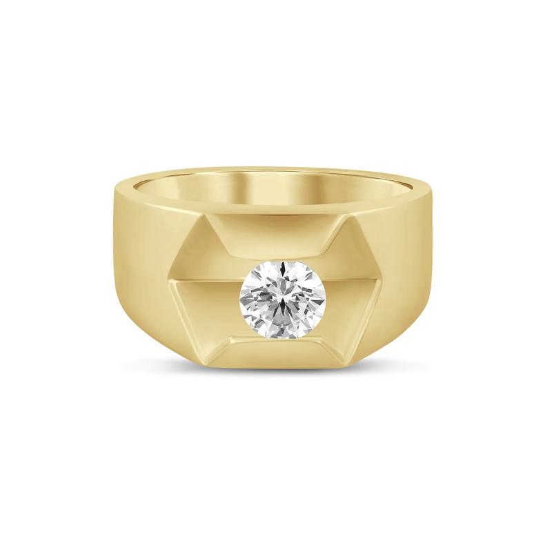 Men&rsquo;s Lab Grown Diamond Solitaire Ring in 10K Yellow Gold &#40;1 ctw.&#41; – Image 1 of 3