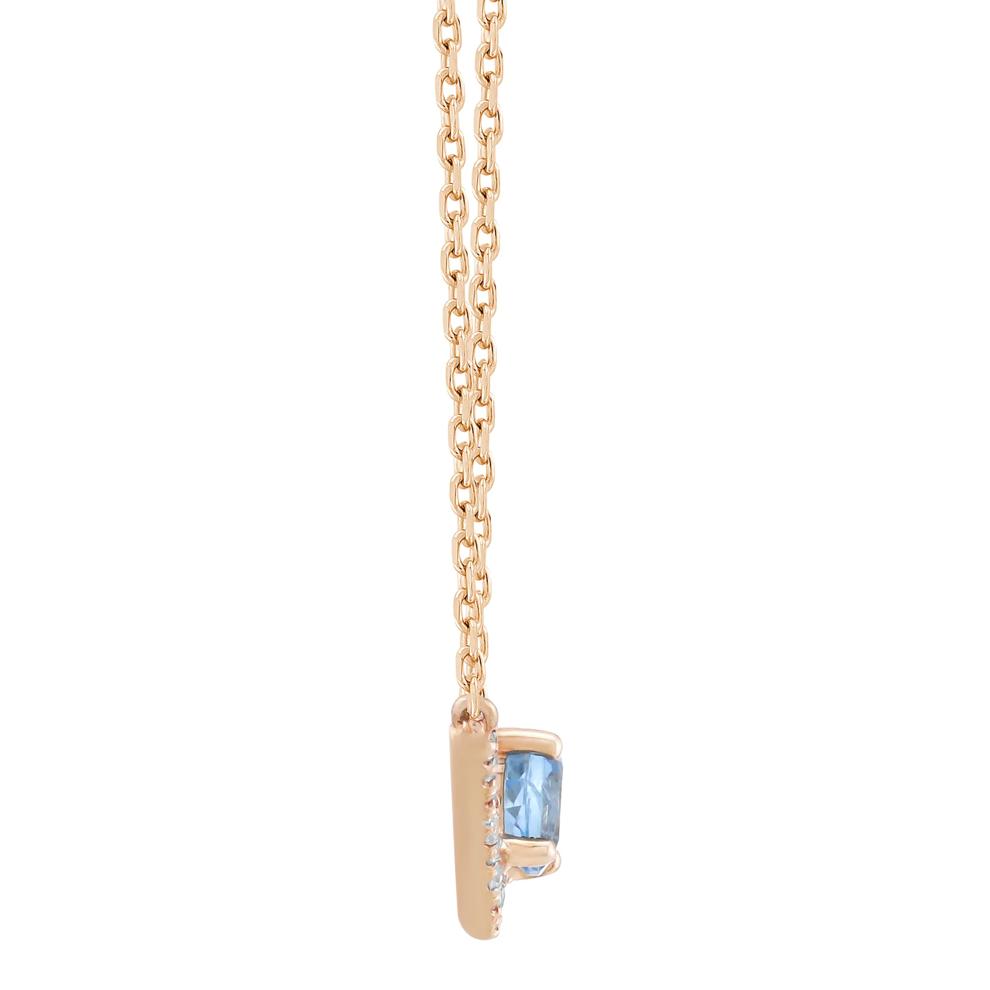 Blue Topaz and Lab-Created White Sapphire Necklace in 10K Rose Gold – Image 2 of 3