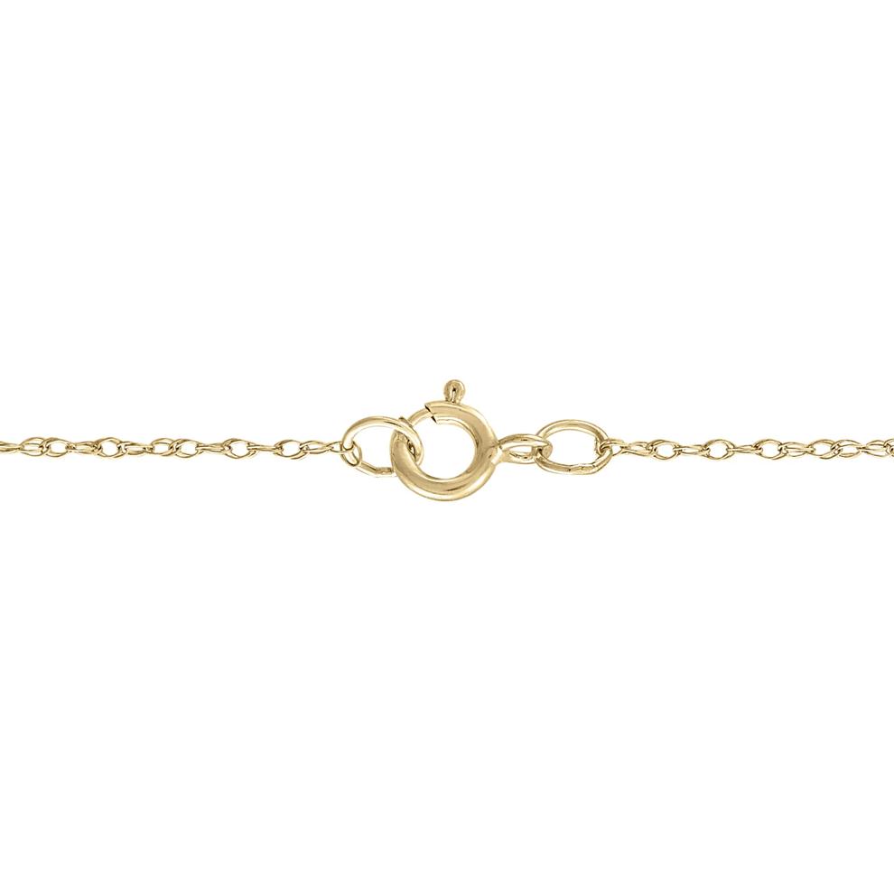 Blue Sapphire &amp; Diamond Drop Pendant Necklace in 14K Yellow Gold (1/4 ct. tw.) – Image 2 of 4