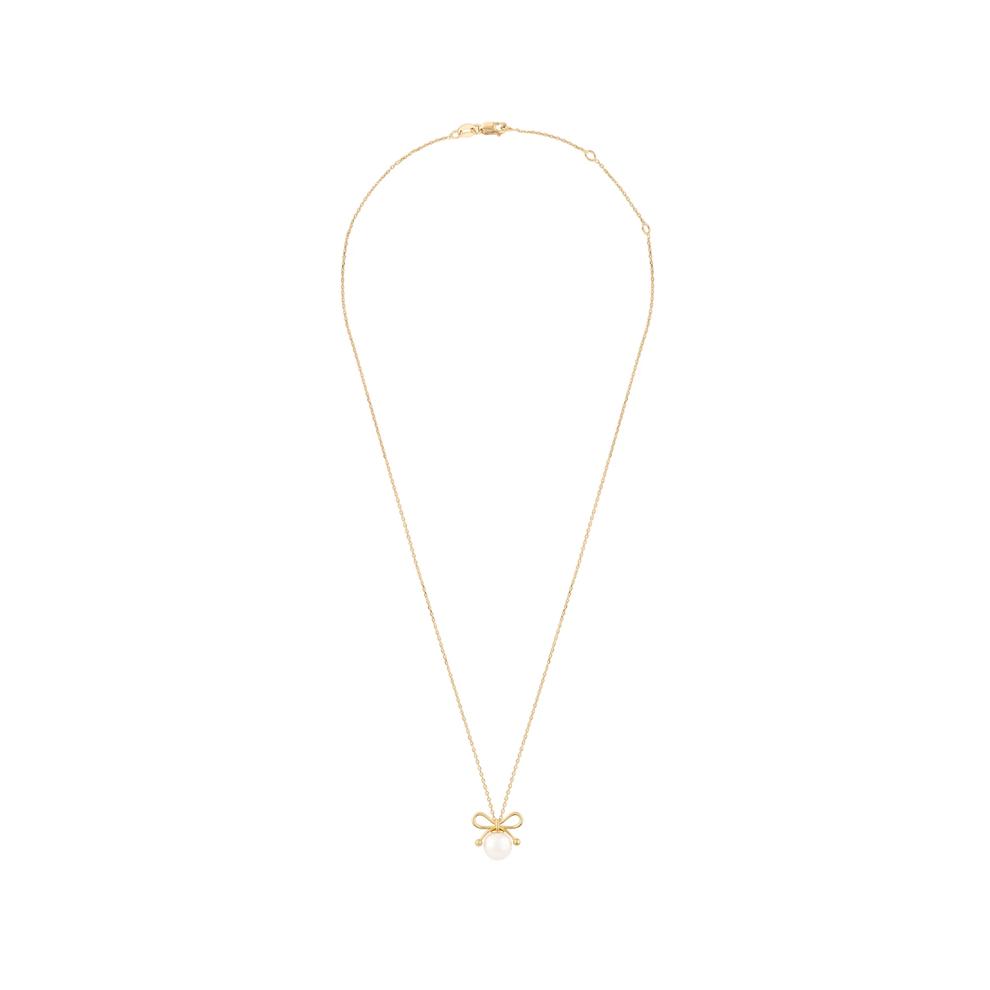 Freshwater Cultured Pearl Bow Pendant Necklace in Vermeil – Image 3 of 4