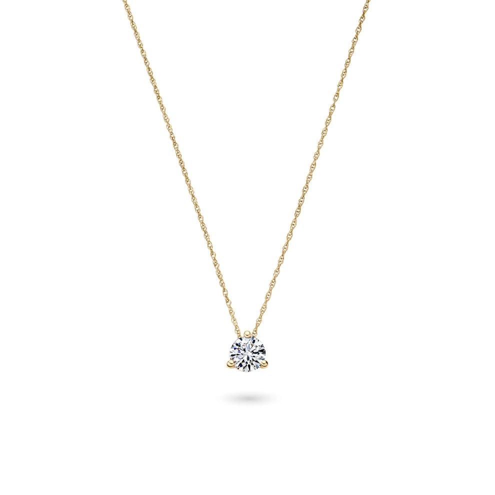 Lab Grown Diamond Solitaire Pendant in 14K Yellow Gold (1/2 ct.)  – Image 1 of 4