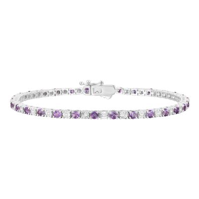 Gemstone and Diamond Bracelet in 10K Gold (1/7 ct. tw.)