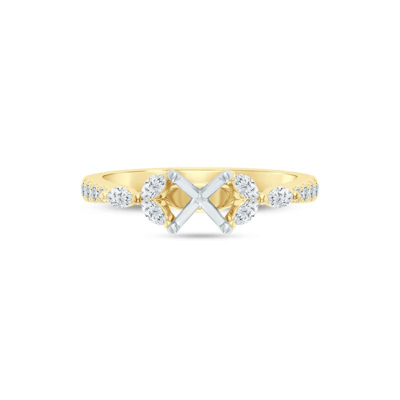 Diamond Semi-Mount Engagement Ring in 14K Yellow &amp; White Gold &#40;1/3 ct. tw.&#41; &#40;Setting Only&#41; – Image 2 of 6