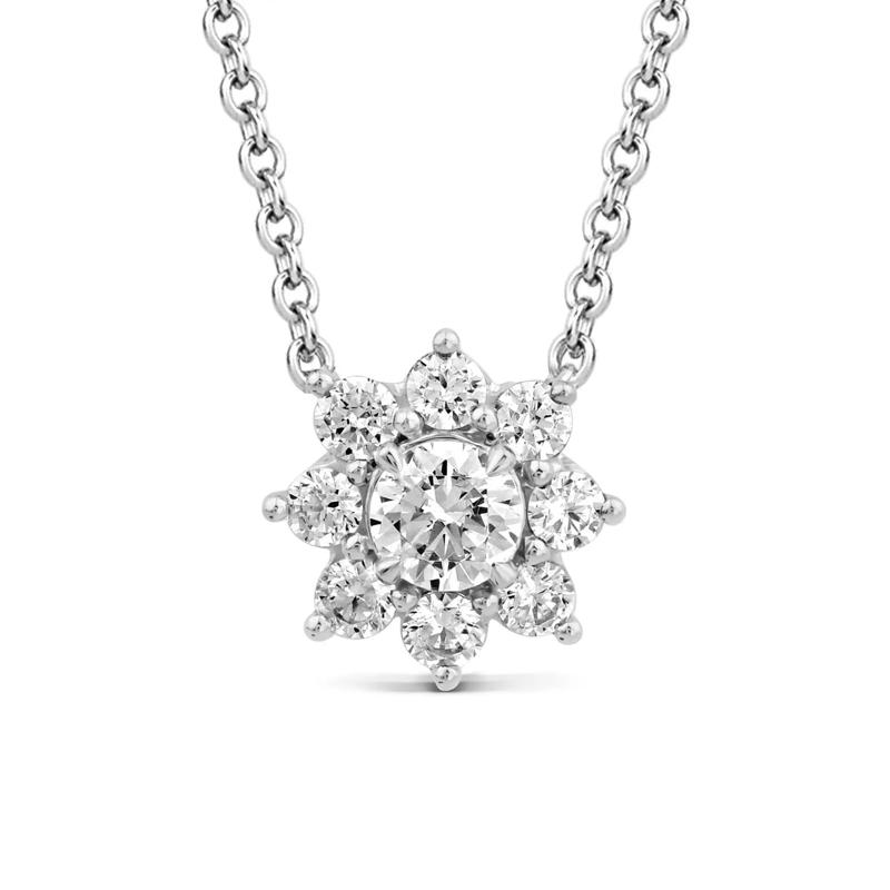 Lab Grown Starburst Necklace in 14K White Gold &#40;1 1/2 ct. tw.&#41; – Image 1 of 3