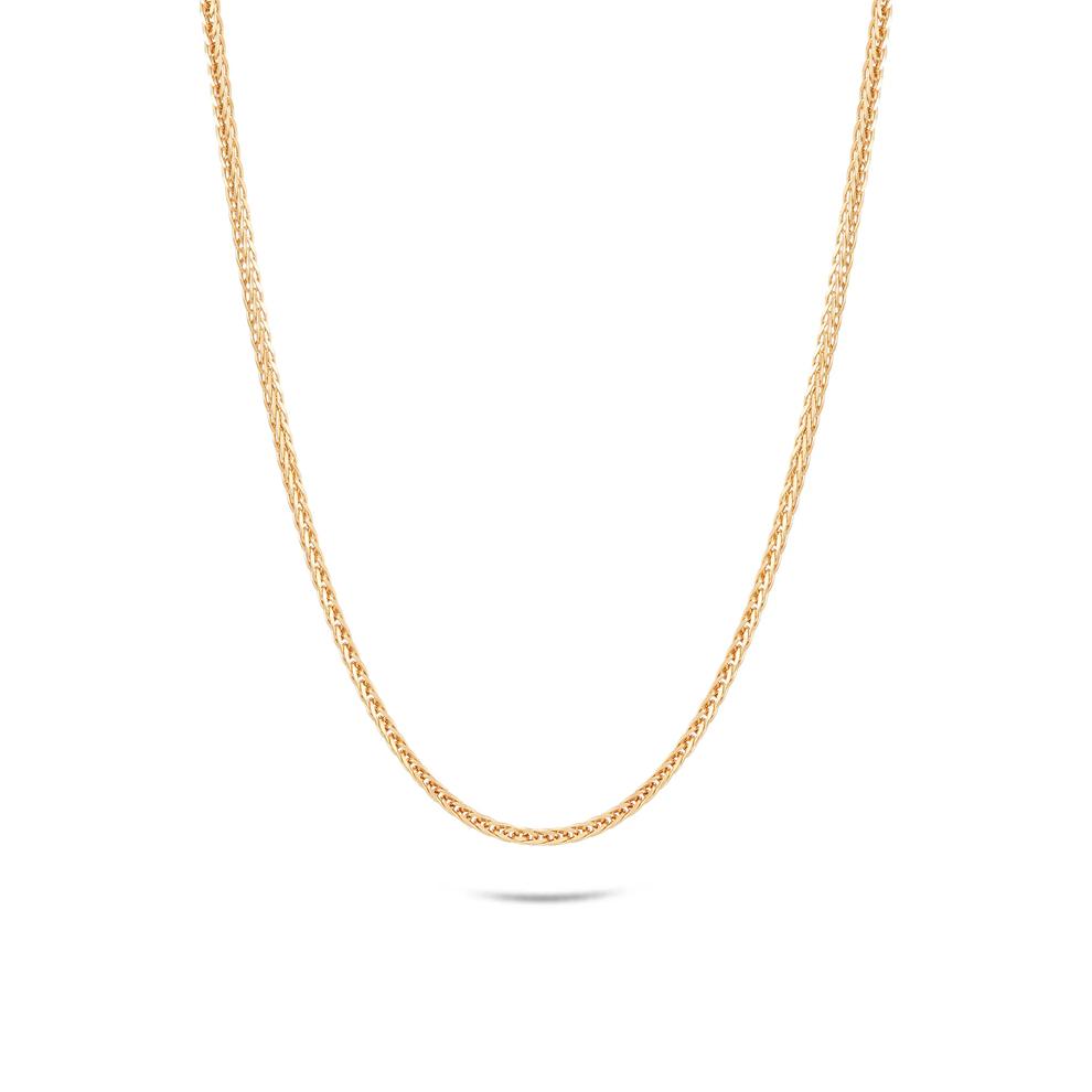 Hollow Square Wheat Chain in 14K Yellow Gold, 2.3mm, 18" – Image 1 of 4