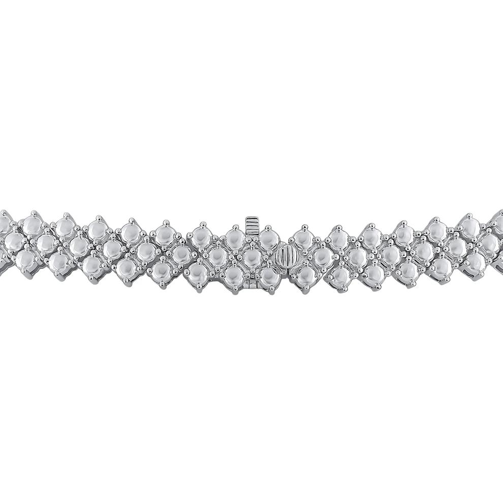 Lab Grown Diamond Pav&eacute; Curb Necklace in 14K White Gold (20 ct. tw.) – Image 2 of 2