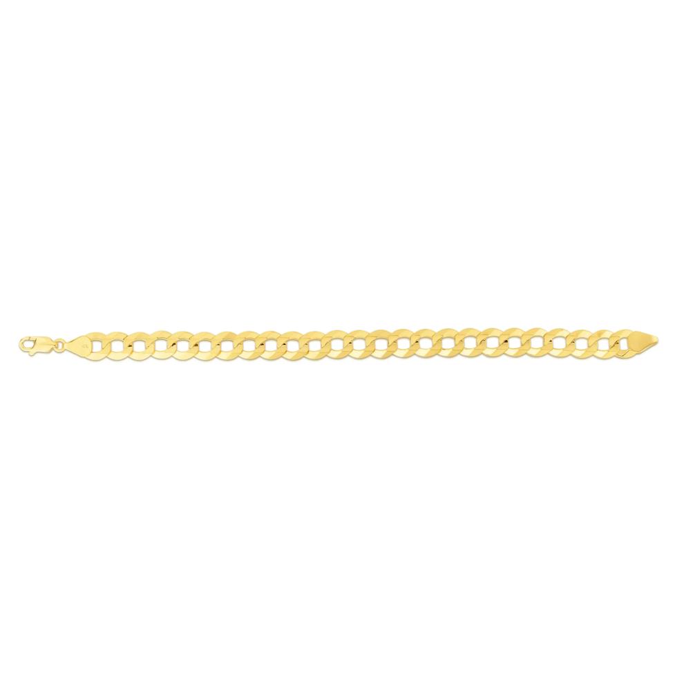 Men&rsquo;s Solid Curb Bracelet in 14K Yellow Gold, 11.2MM, 8.75&rdquo; – Image 2 of 2