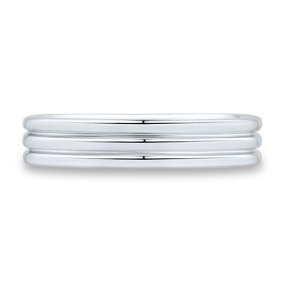 Polished Textured Wedding Band in 10K White Gold, 4.2MM